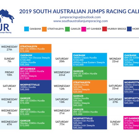 SA Jumps Racing Calendar 2019